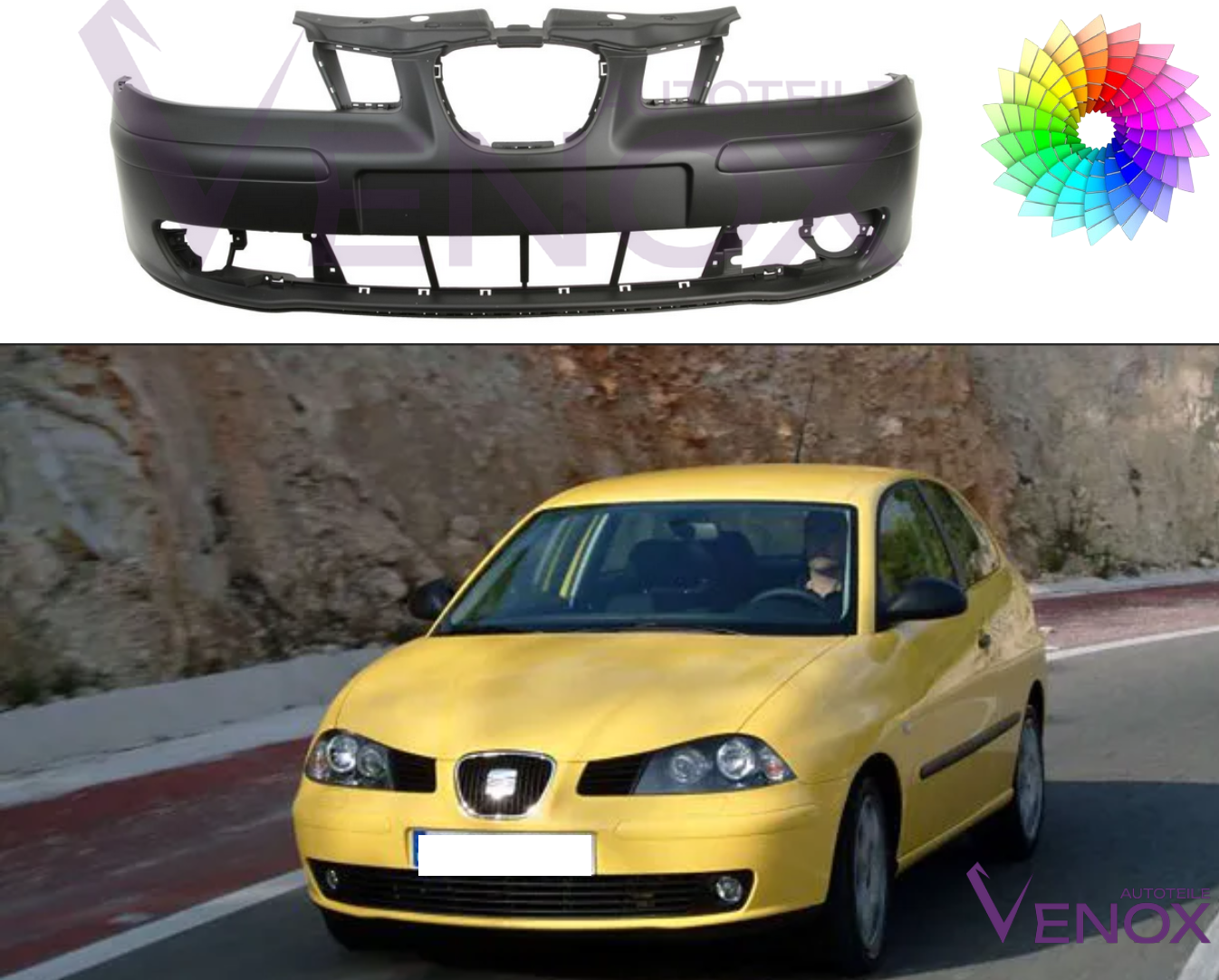 Predný nárazník Seat Ibiza/Cordoba 02-06 W Farba – Obrázok 2