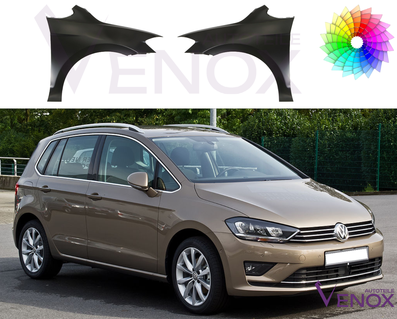 Ľavé krídlo VW Golf Sportsvan 14-20 Každá farba – Obrázok 2