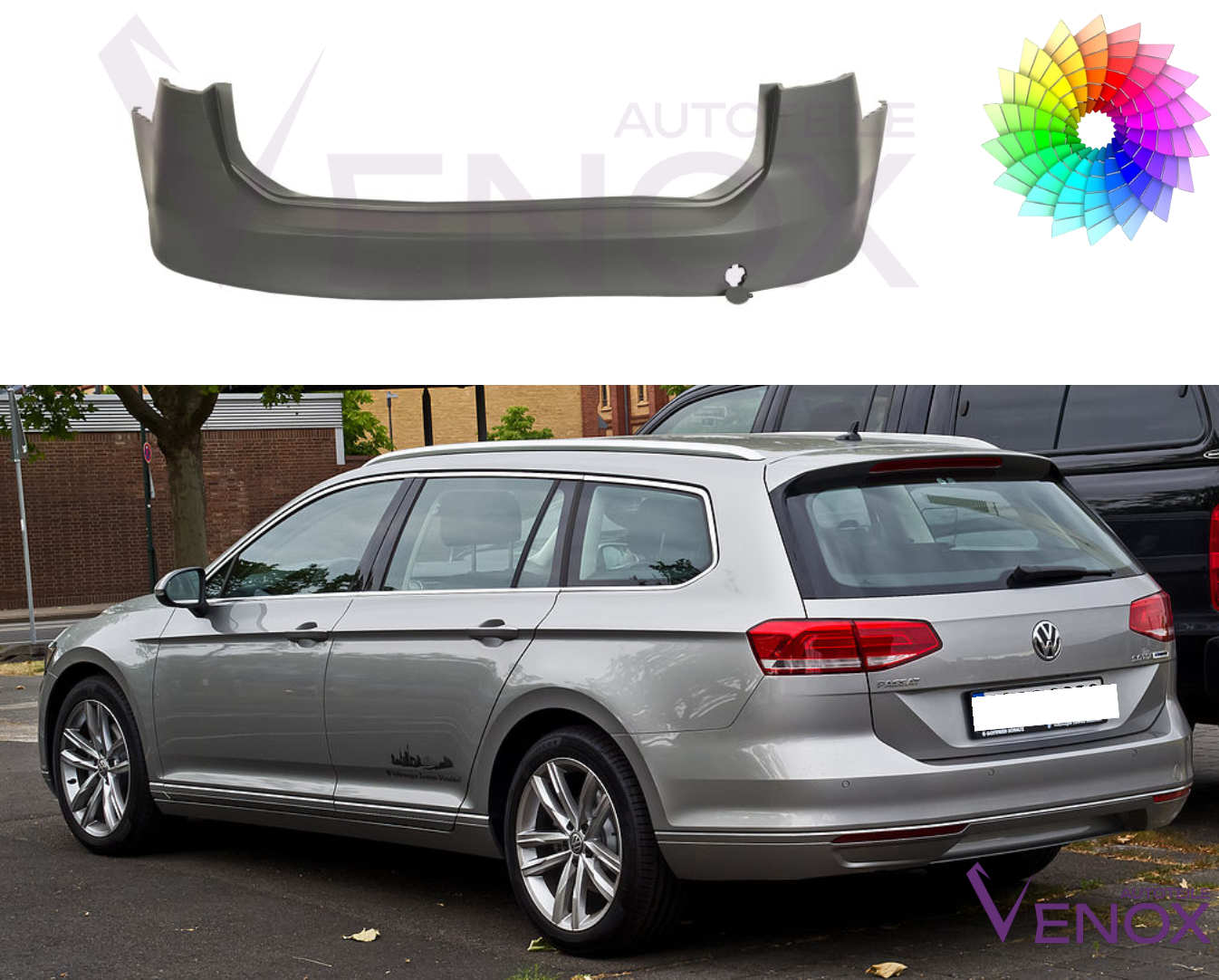 Zadný nárazník Vw Passat B8 od 15 Combi ľubovoľná farba – Obrázok 2