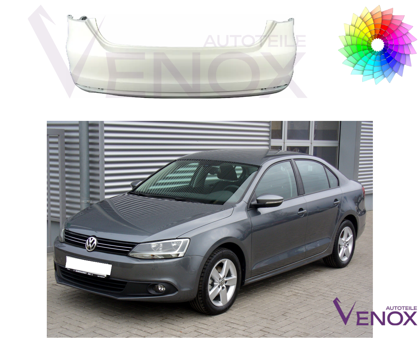Zadný nárazník Vw Jetta 2010-2015 ľubovoľná farba – Obrázok 2