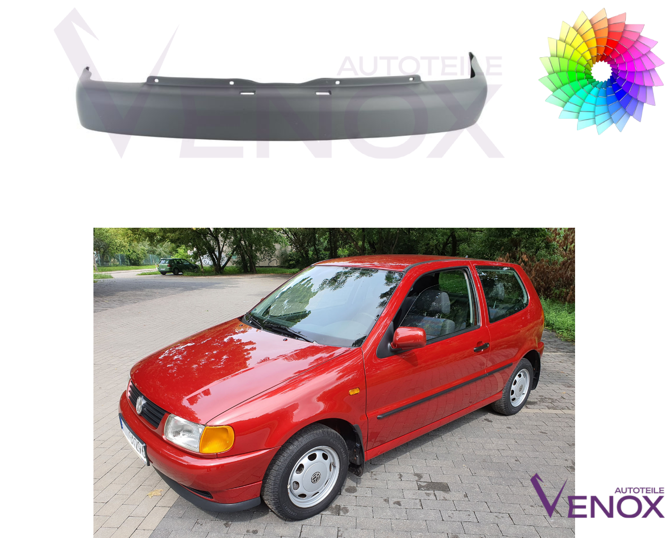 Zadný nárazník Vw Polo 6N 1994-1999 ľubovoľná farba – Obrázok 2