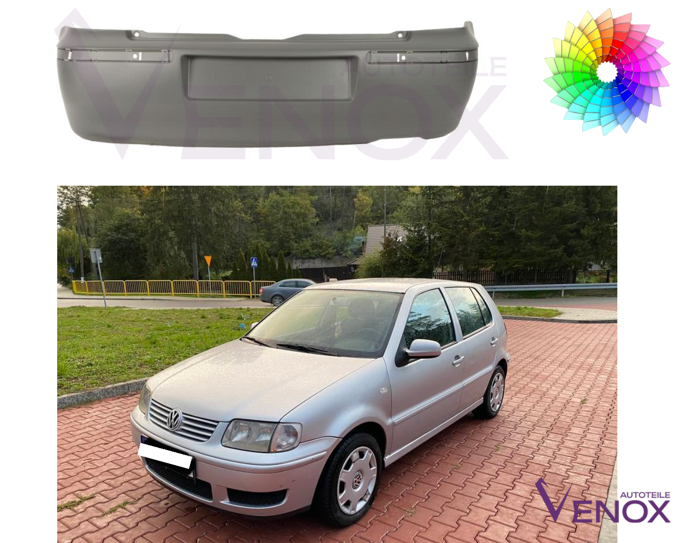 Zadný nárazník Vw Polo 6N2 1999-01 ľubovoľná farba – Obrázok 2