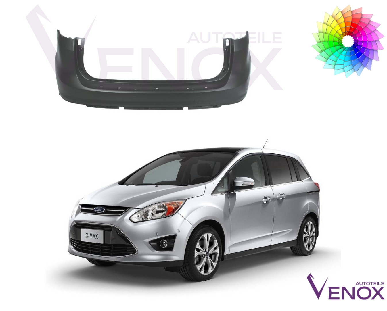 Zadný nárazník Ford C-Max 10-2014 ľubovoľná farba – Obrázok 2