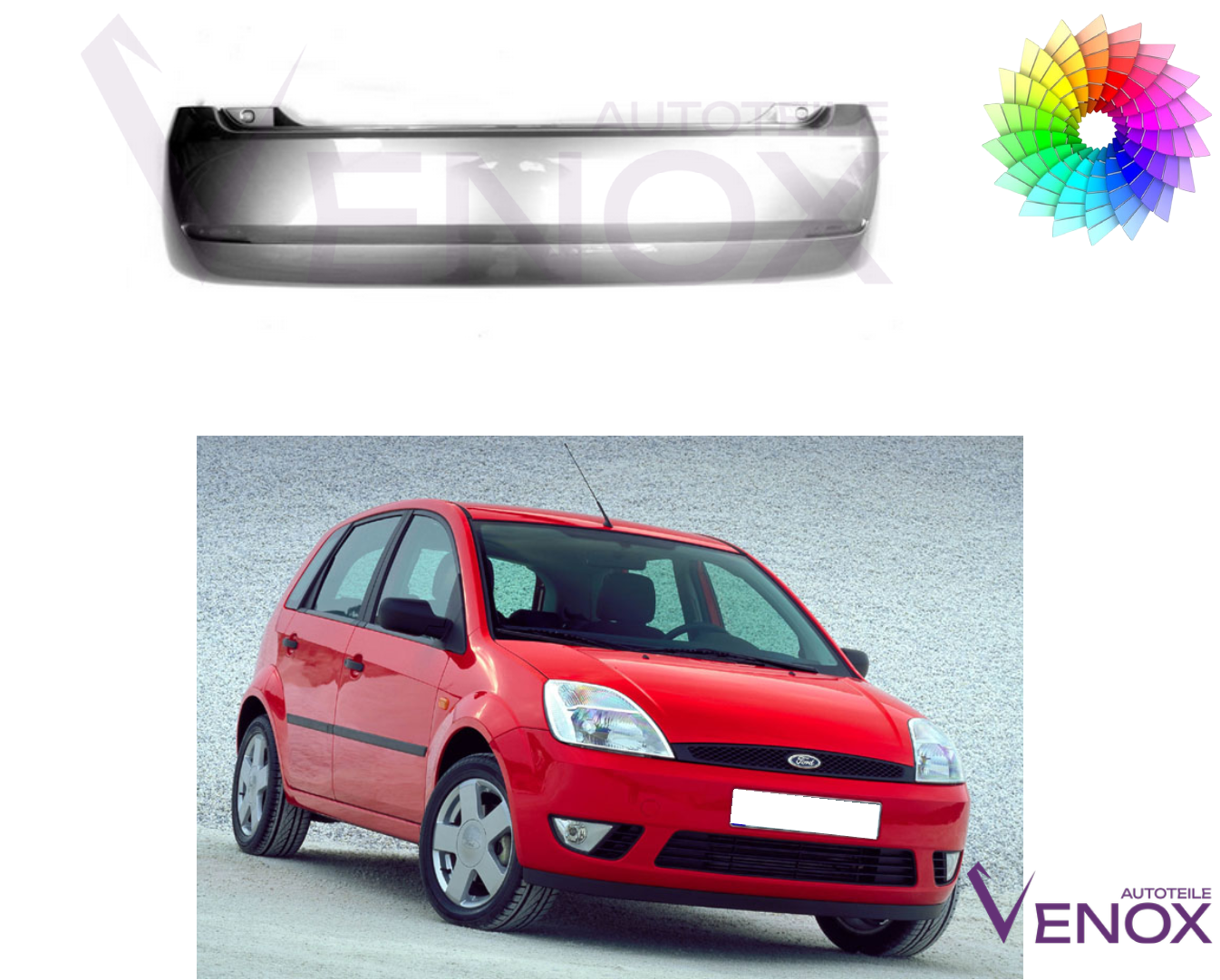 Zadný nárazník Ford Fiesta Mk 6 2002-2005 ľubovoľná farba – Obrázok 2