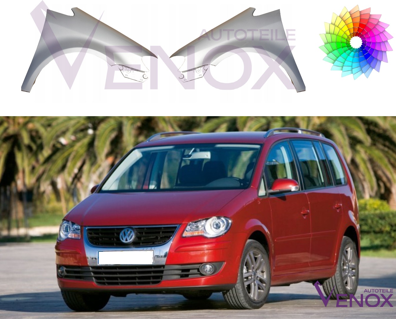 Ľavý blatník Vw Touran 1T 06-10 ľubovoľná farba – Obrázok 2
