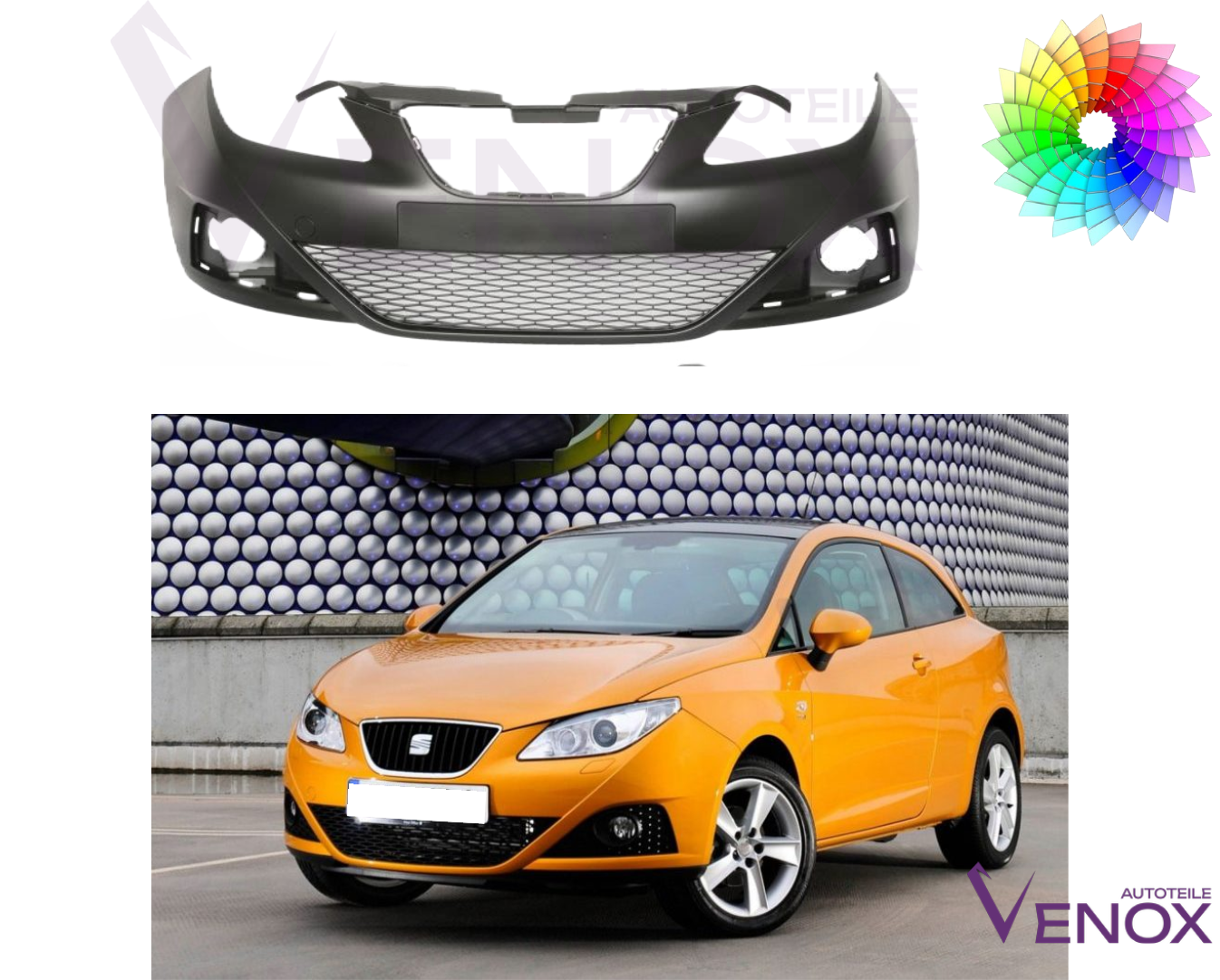 Predný nárazník Seat Ibiza 6J Stoßstange 2008-2012 ľubovoľná farba – Obrázok 2