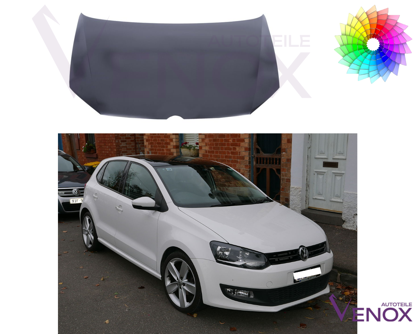Kapota Vw Polo 6 R 2009-2017 ľubovoľná farba – Obrázok 2