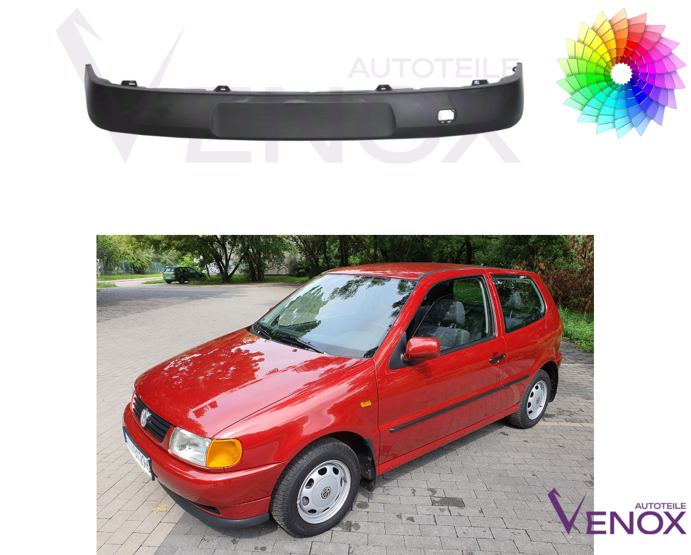Predný nárazník VW Polo 6N HB 1994-1999 ľubovoľná farba – Obrázok 2