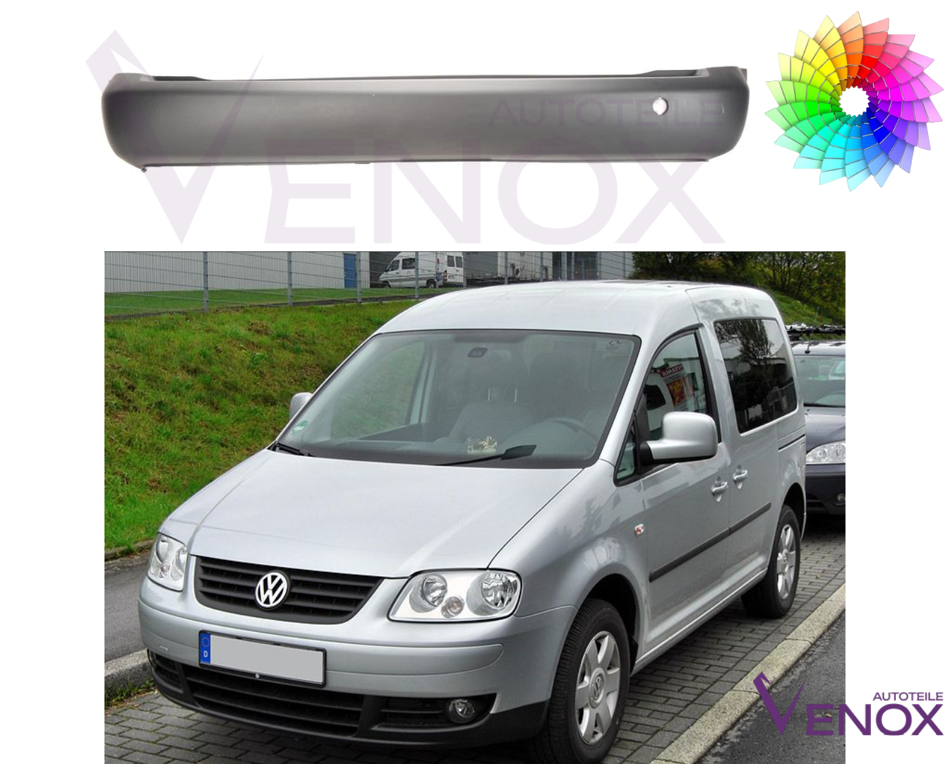 Zadný nárazník VW Caddy 04-10 Maxi ľubovoľná farba – Obrázok 2