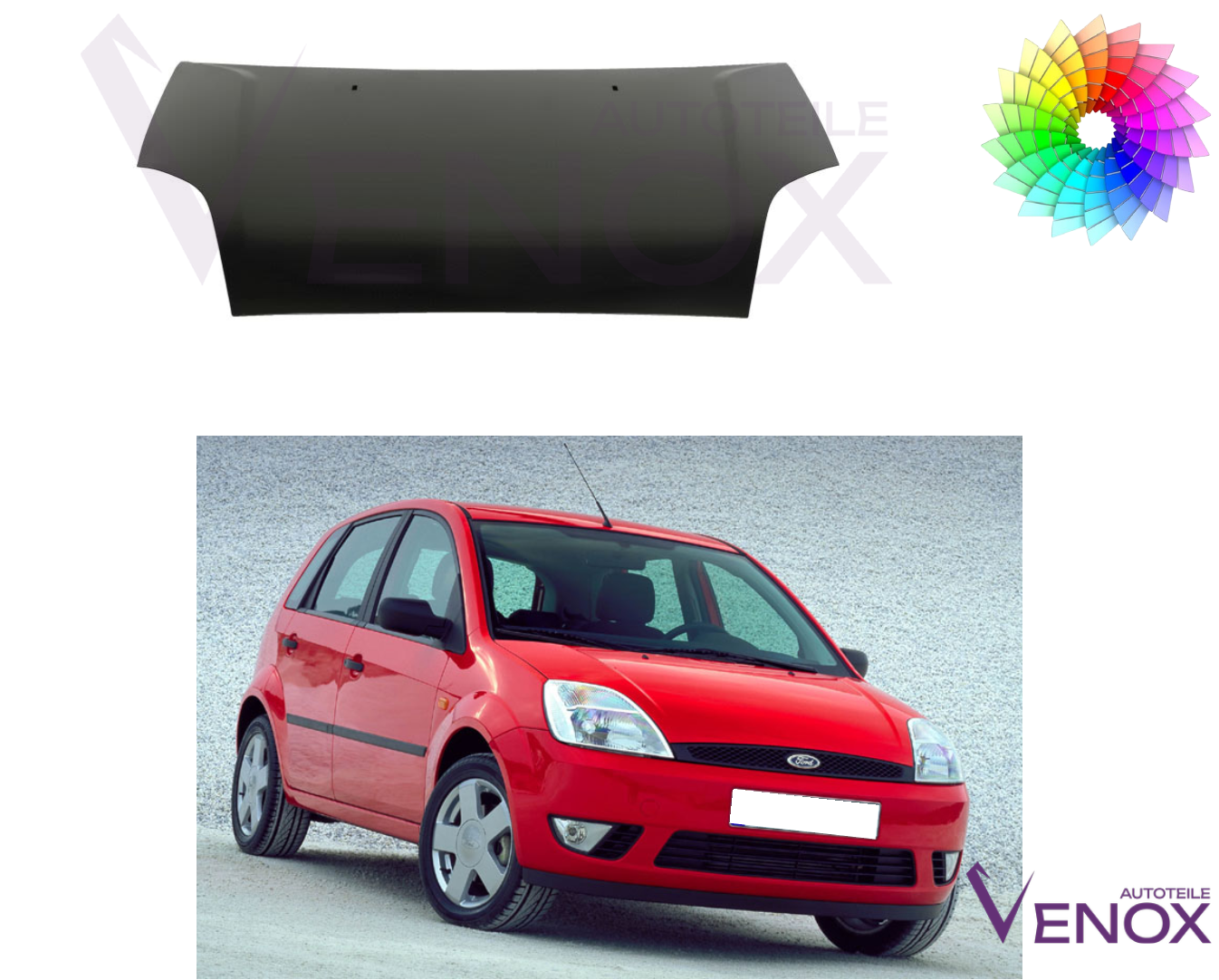 Kapota Ford Fiesta MK 6 2002-2005 ľubovoľná farba – Obrázok 2