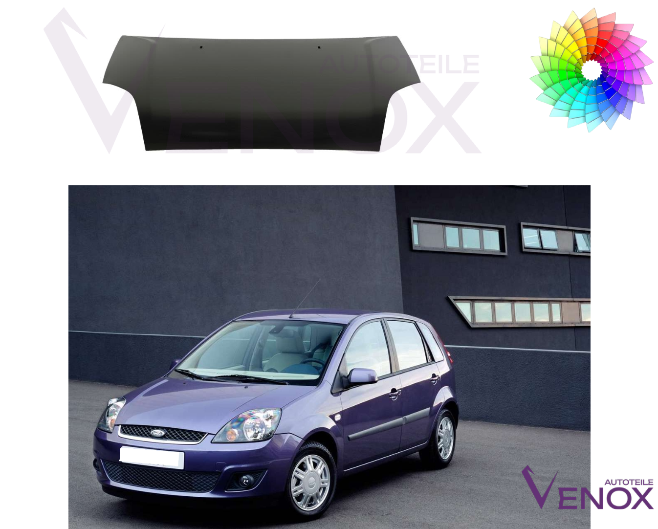Kapota Ford Fiesta MK 6 2005-2008 ľubovoľná farba – Obrázok 2