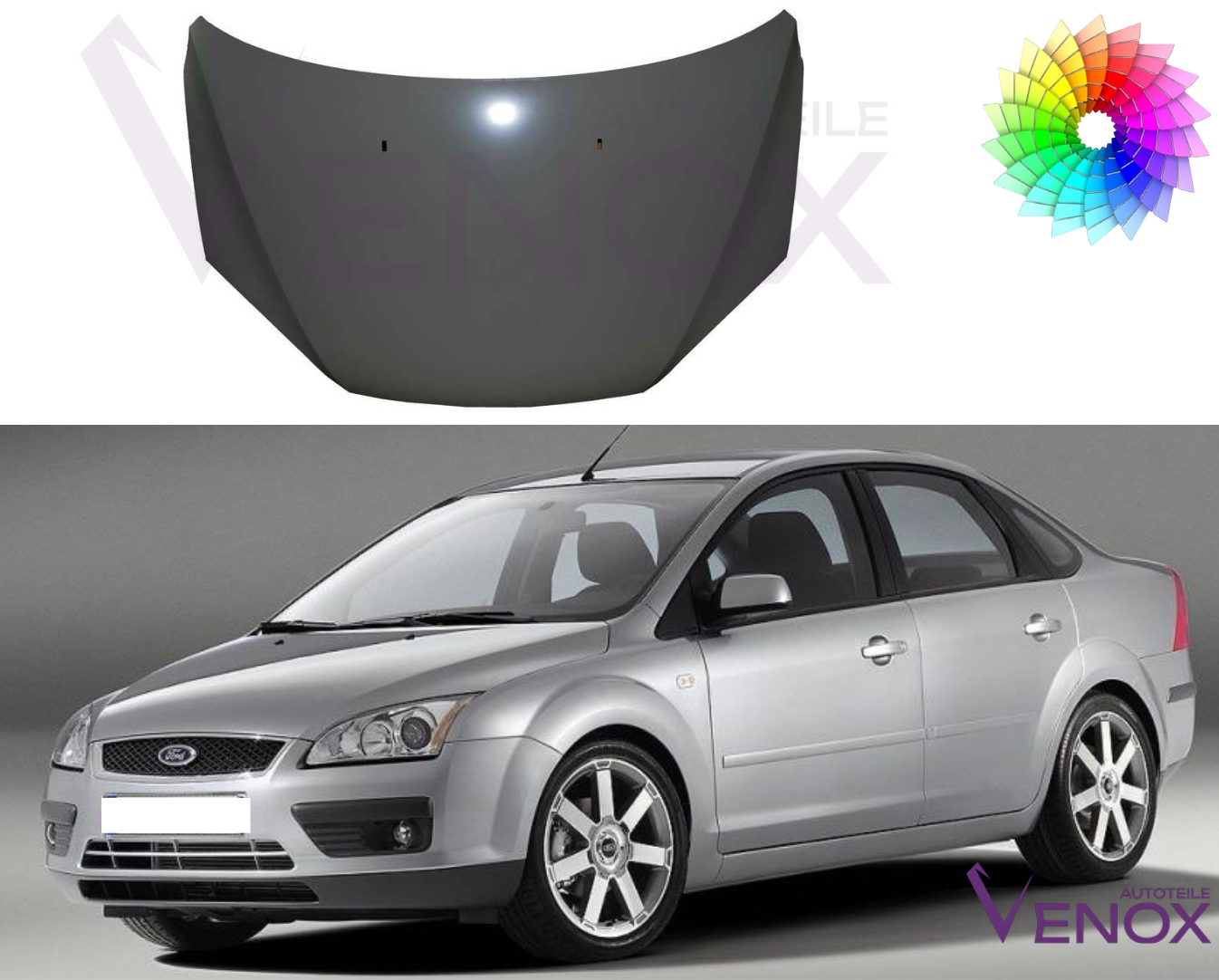 Kapota Ford Focus Mk 2 2004-2008 ľubovoľná farba – Obrázok 2