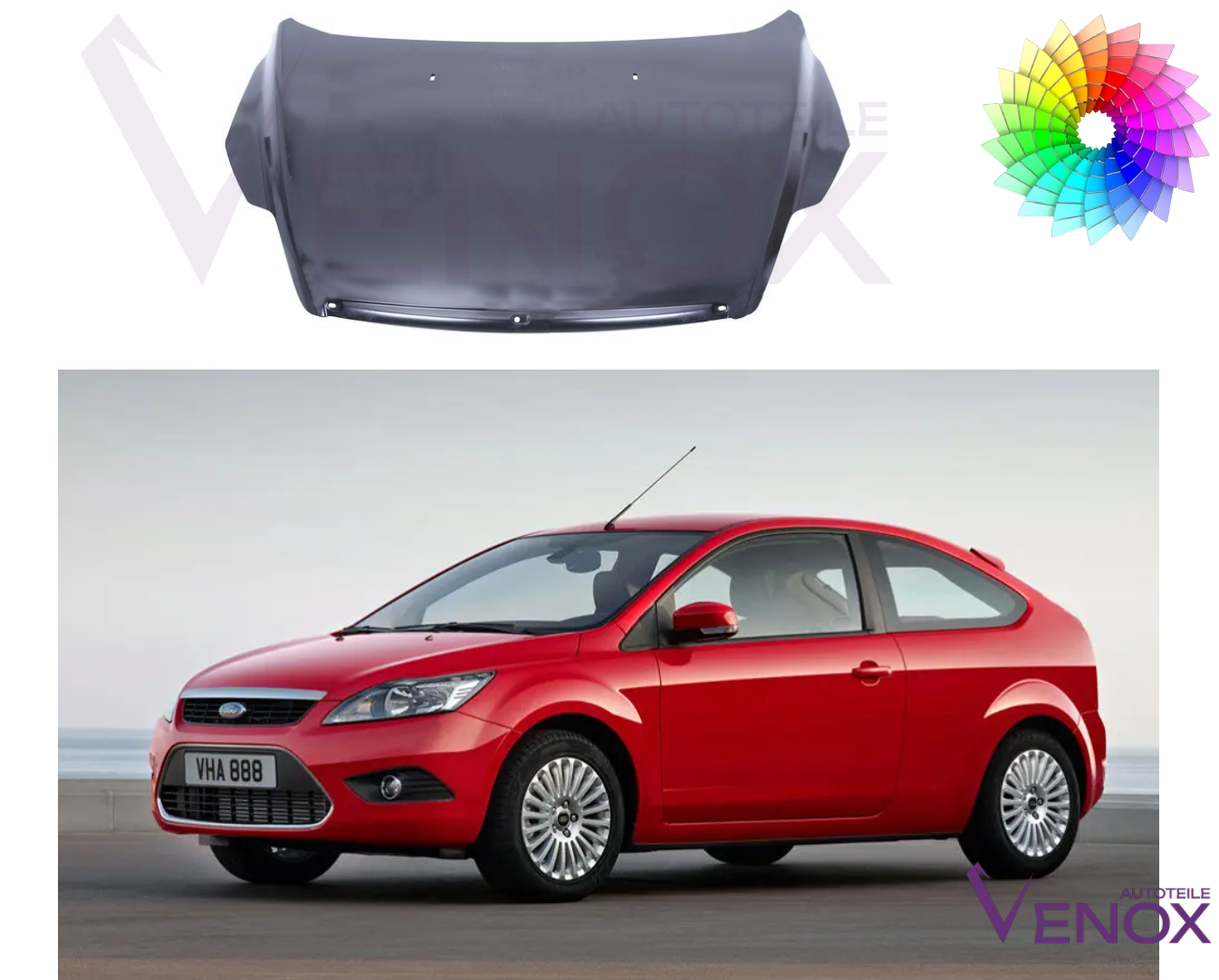Kapota Ford Focus Mk 2 2008-2010 ľubovoľná farba – Obrázok 2