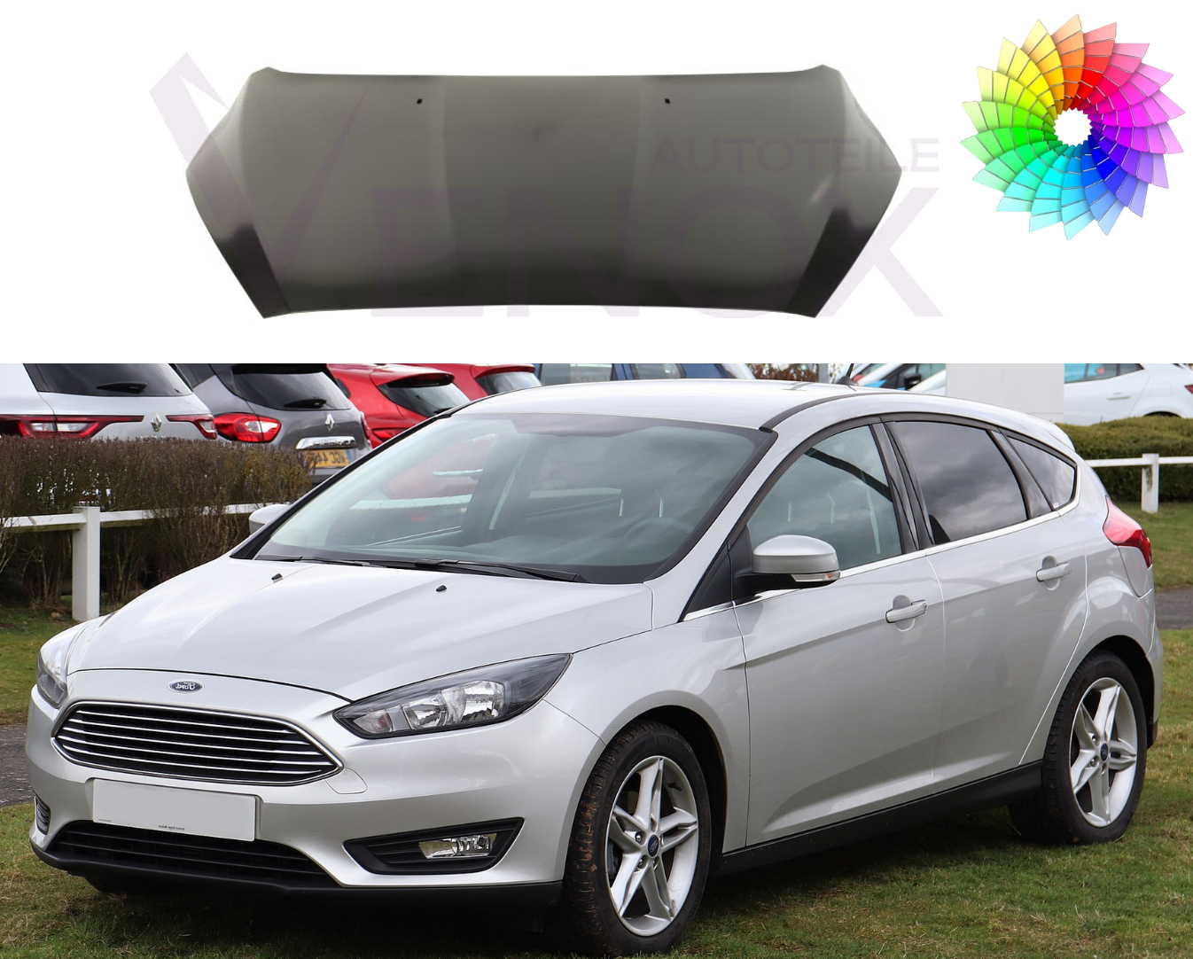 Kapota Ford Focus Mk 3 2014-2018 ľubovoľná farba – Obrázok 2