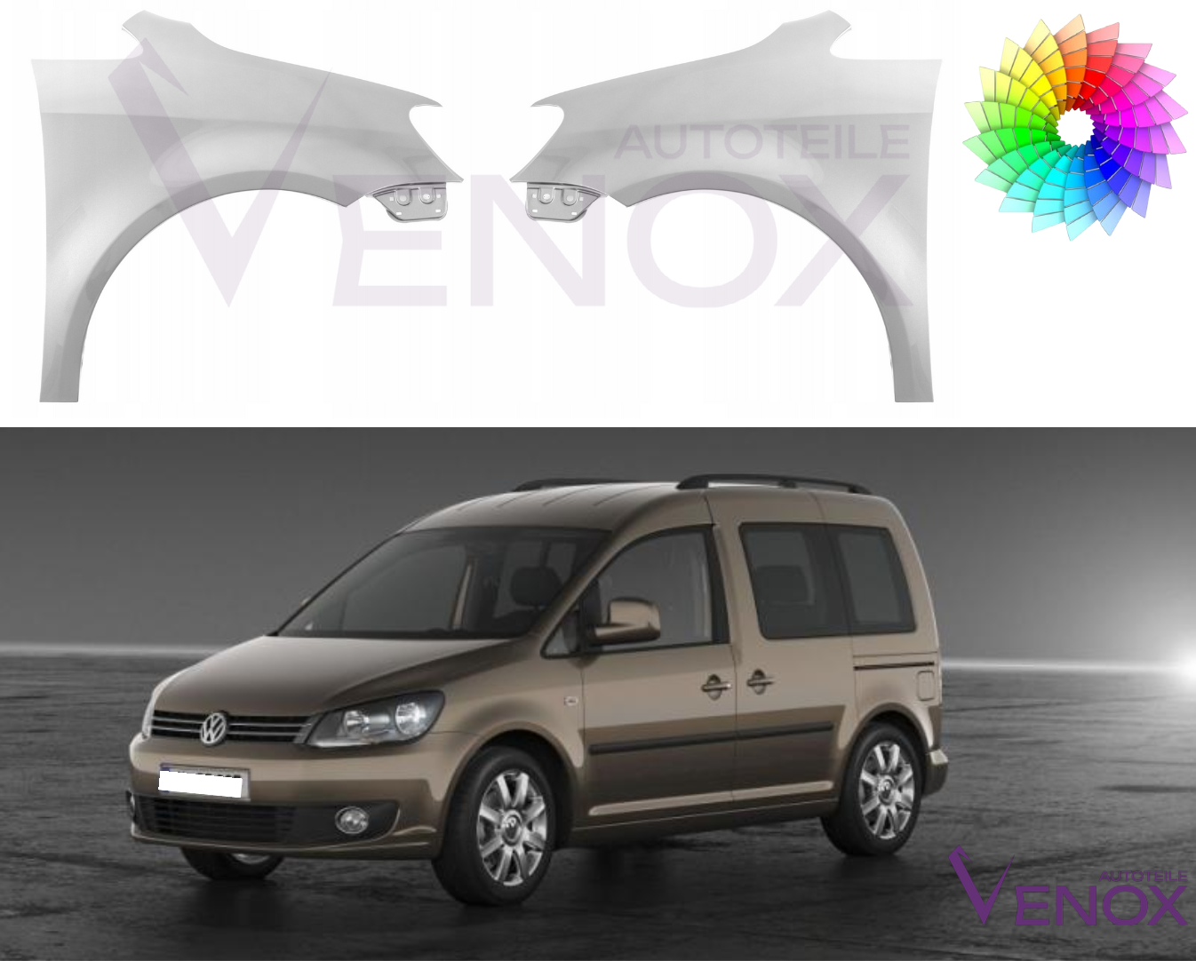 Pravé krídlo VW Caddy 10-15 ľubovoľná farba – Obrázok 2