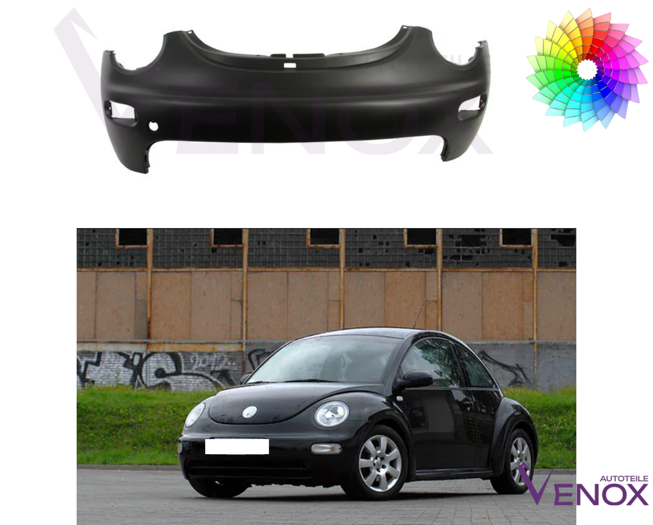 Predný nárazník VW New Beetle 98-05 ľubovoľná farba – Obrázok 2