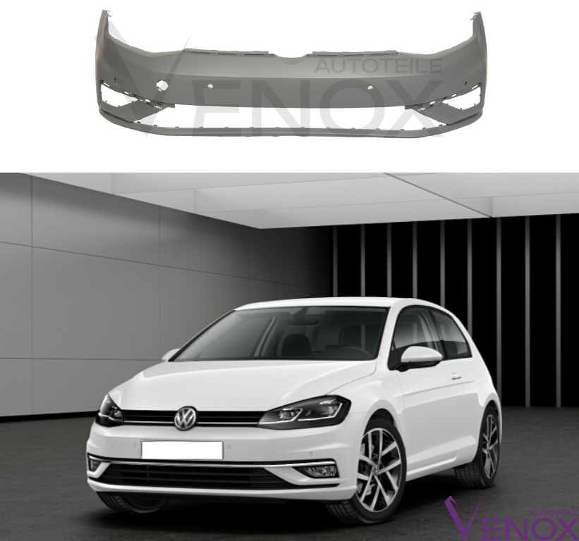Predný nárazník VW Golf 7 VII 6 PDC 2017-2020 ľubovoľná farba – Obrázok 2