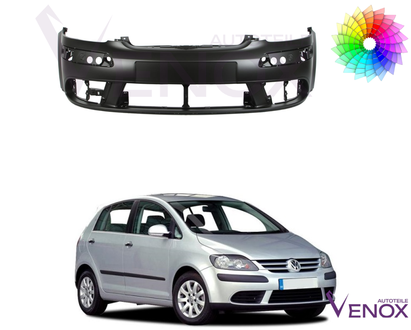 Predný nárazník Vw Golf V Plus 2005-2009 ľubovoľná farba – Obrázok 2