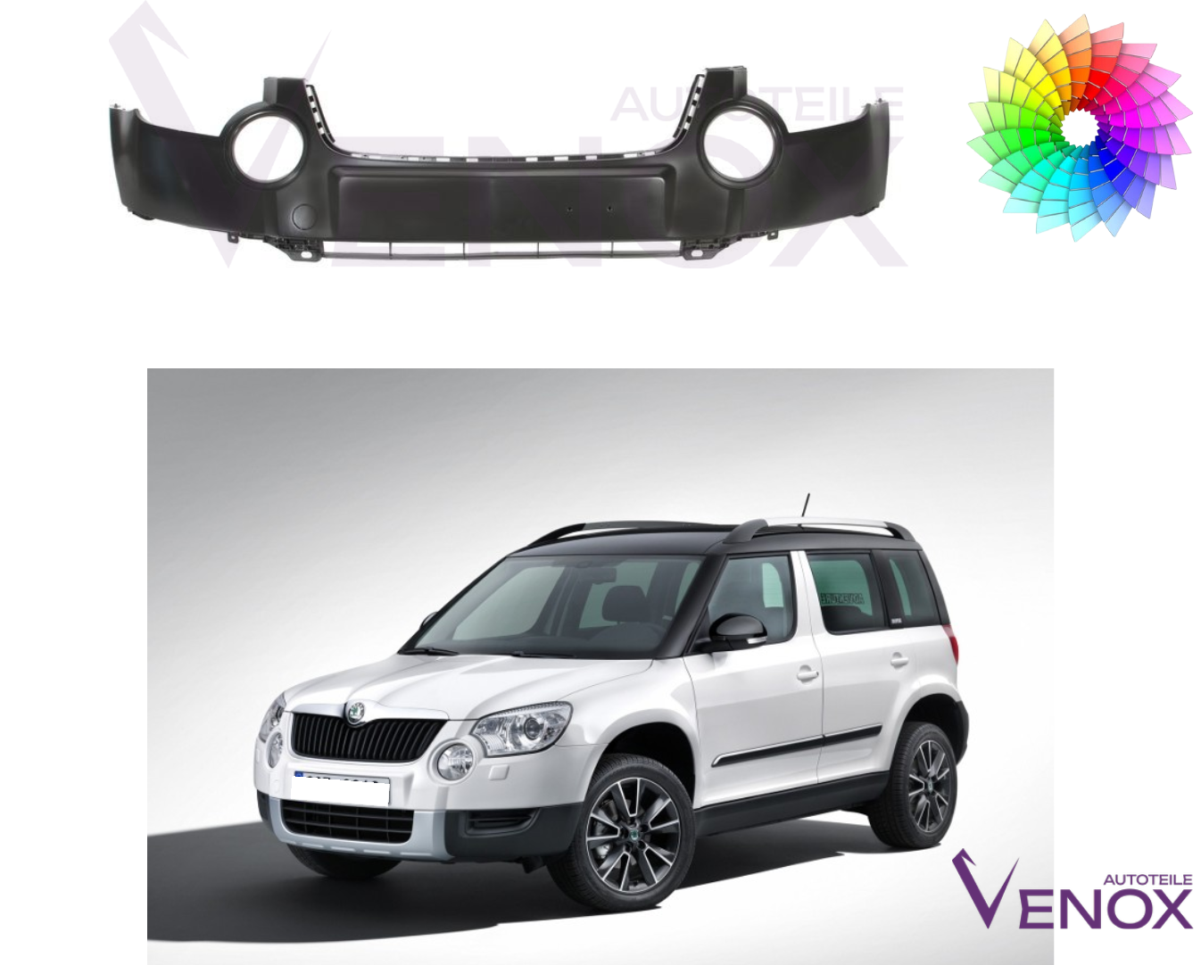 Škoda Yeti Predný nárazník 2009-2013 ľubovoľná farba – Obrázok 2