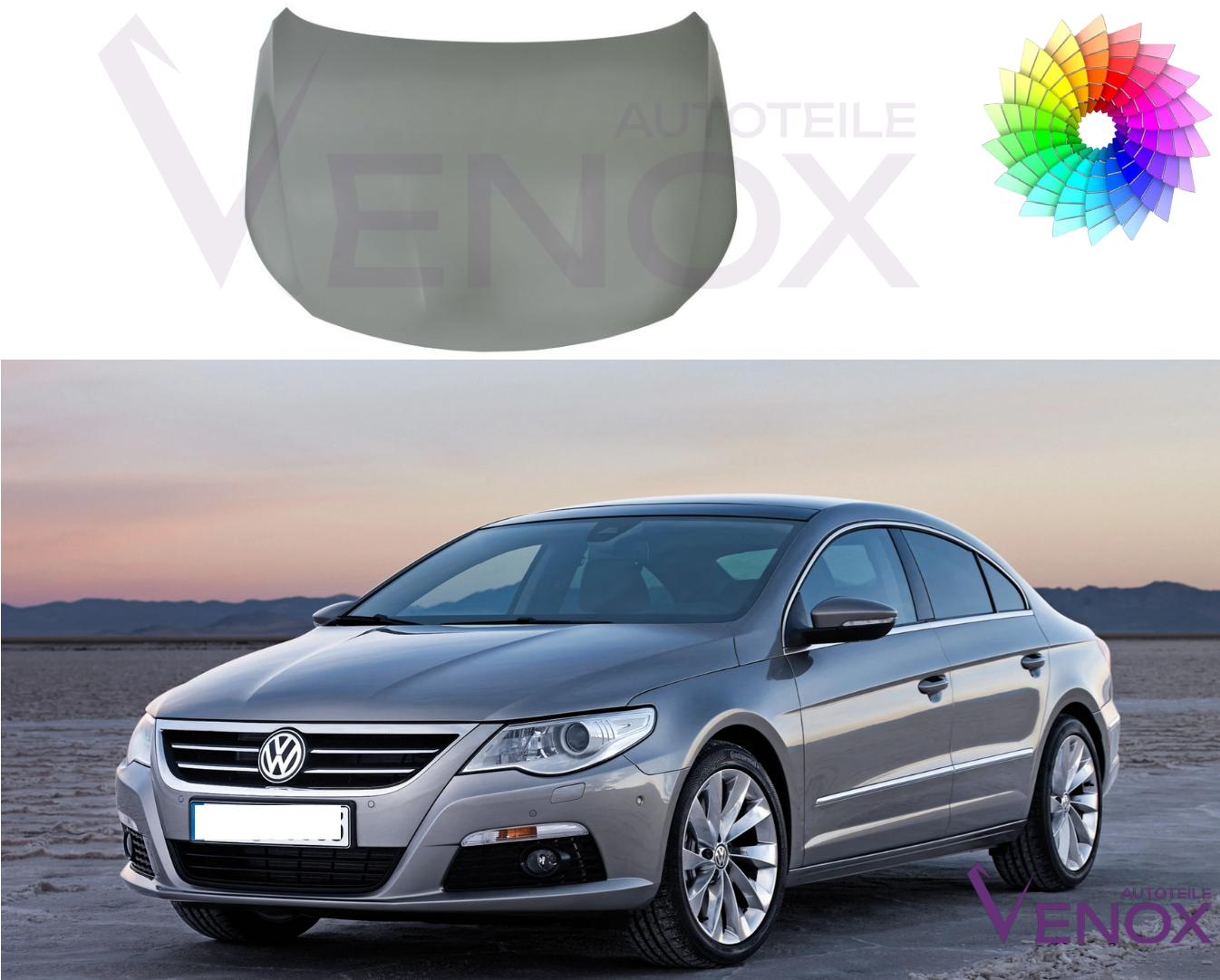 Kapota motora Vw Passat CC 357 2008-2012 ľubovoľná farba – Obrázok 2