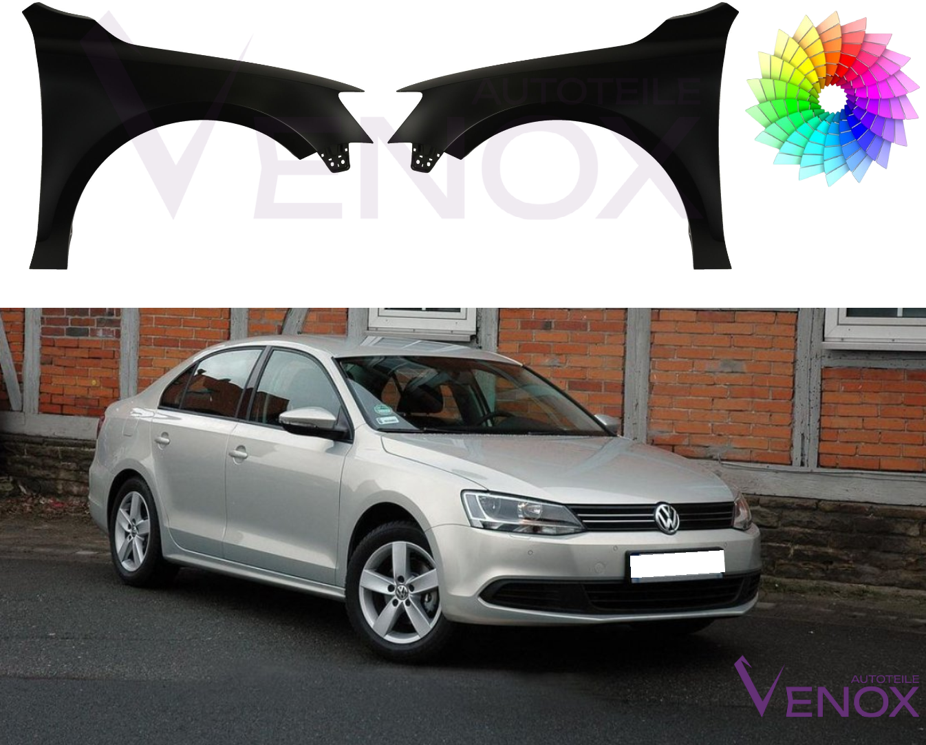 Pravé krídlo VW Jetta 2010-2018 ľubovoľná farba – Obrázok 2