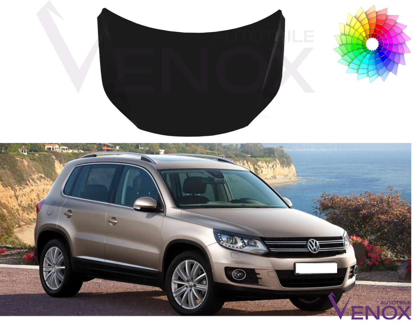 Kapota Vw Tiguan 2007-2016 ľubovoľná farba – Obrázok 2