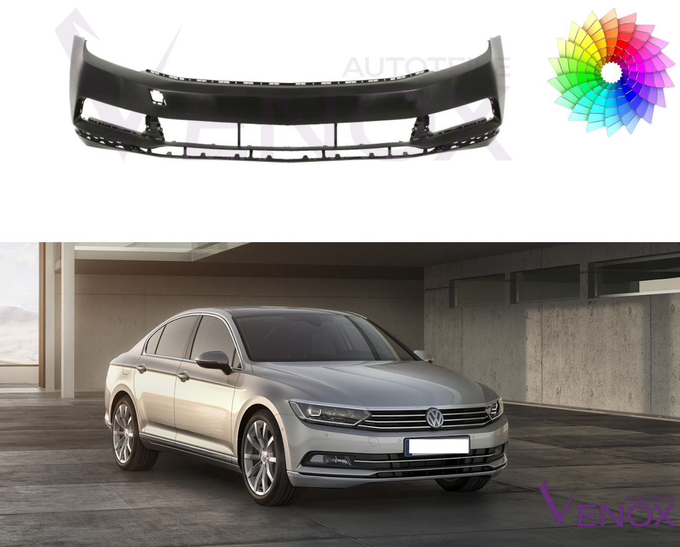 Predný nárazník VW Passat B8 2014 ľubovoľná farba – Obrázok 2