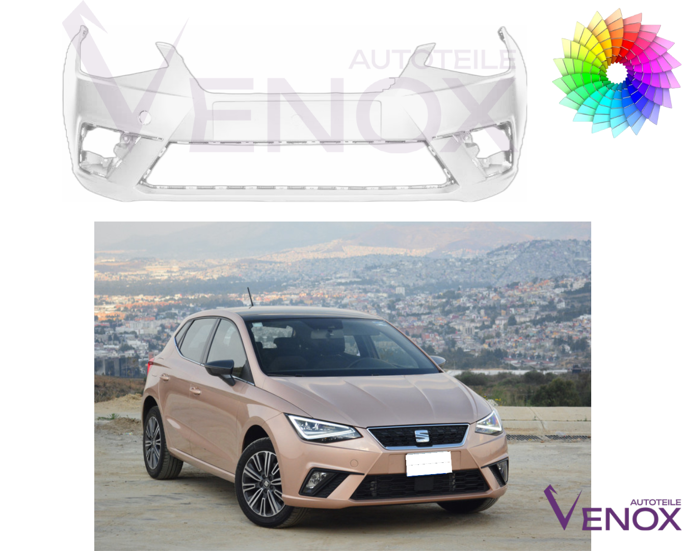 Predný nárazník Seat Ibiza od 2017 ľubovoľná farba – Obrázok 2