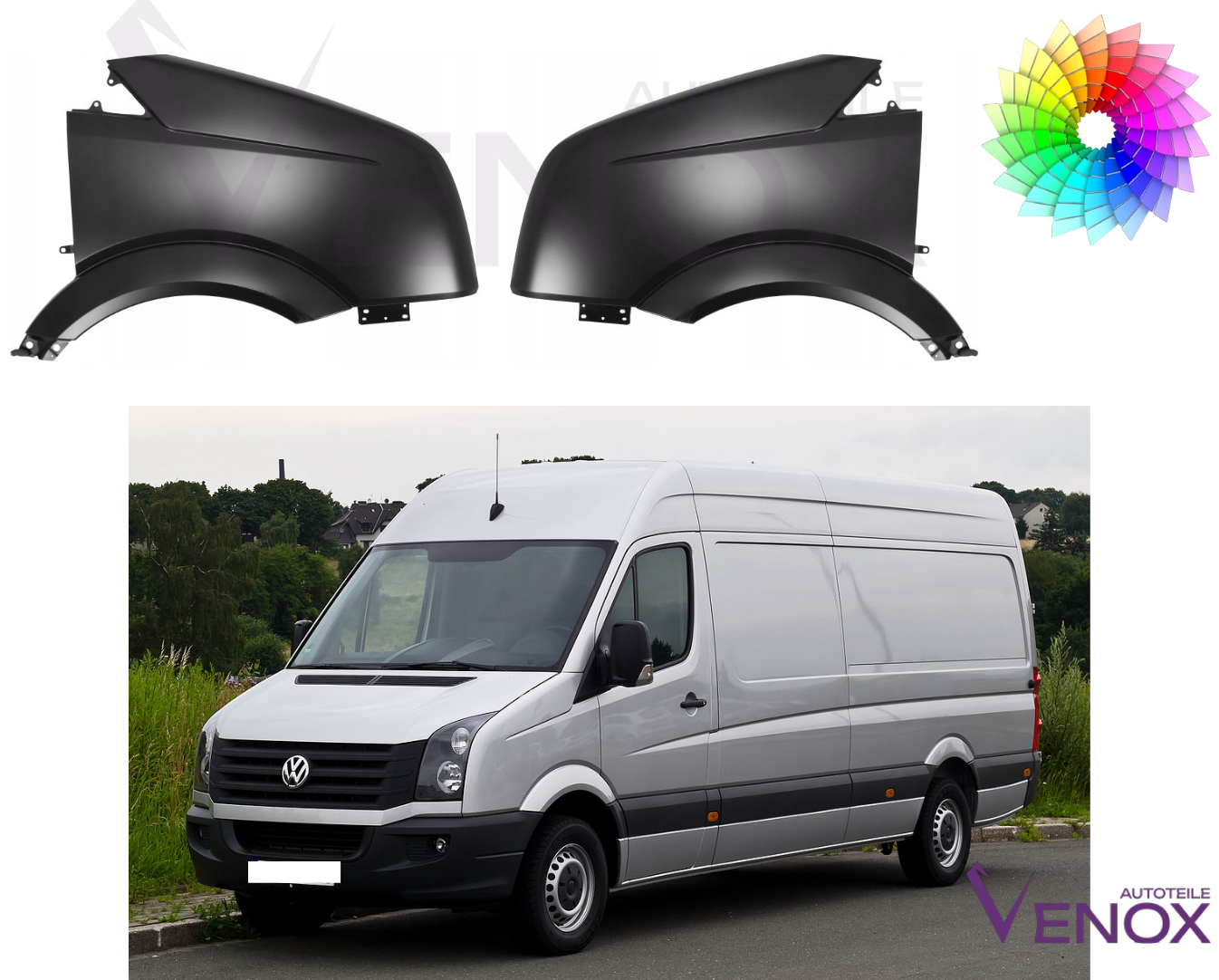 Pravé krídlo VW Crafter 2005-2017 ľubovoľná farba – Obrázok 2