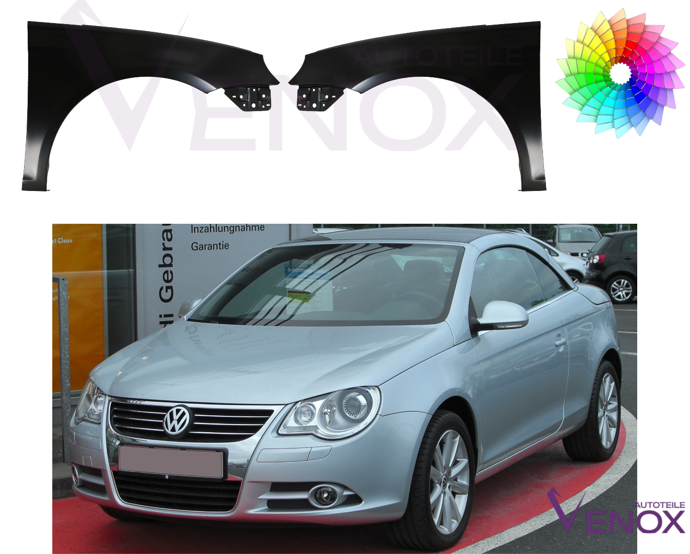 Ľavé krídlo VW Eos 2006-2015 ľubovoľná farba – Obrázok 2