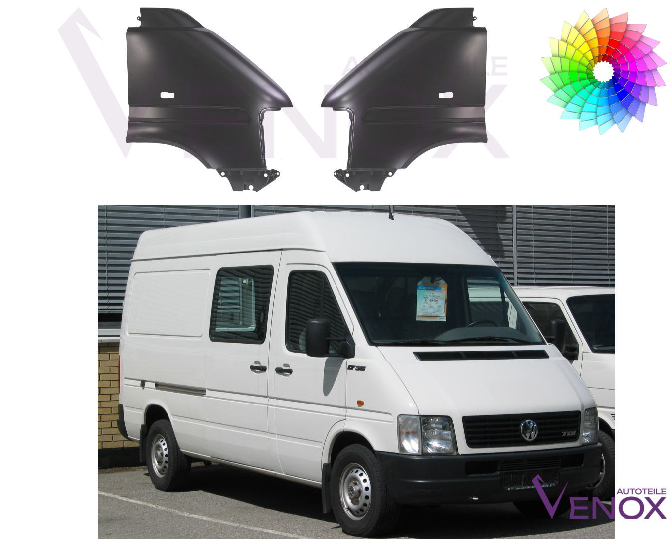 Pravé krídlo VW LT 1996-2006 ľubovoľná farba – Obrázok 2
