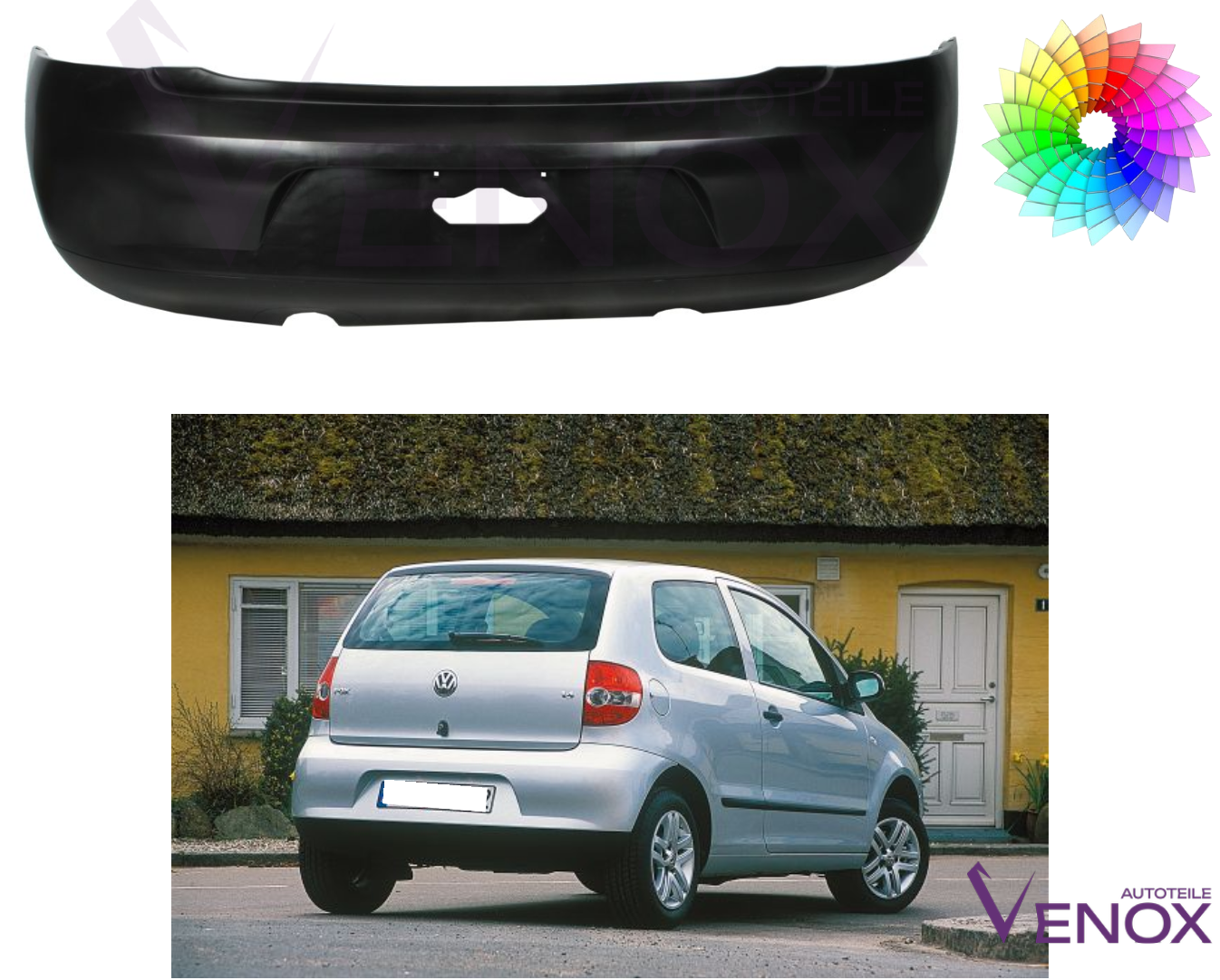 Zadný nárazník Vw Fox od roku 2005 ľubovoľná farba – Obrázok 2