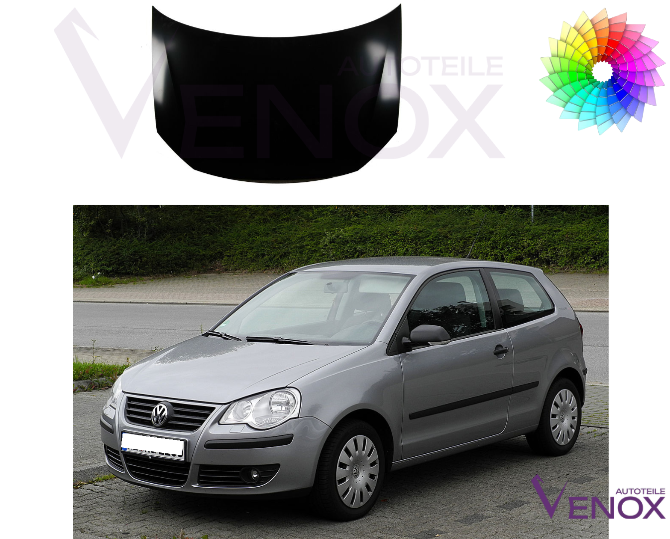 Kapota Vw Polo 9N1 2005-2009 ľubovoľná farba – Obrázok 2