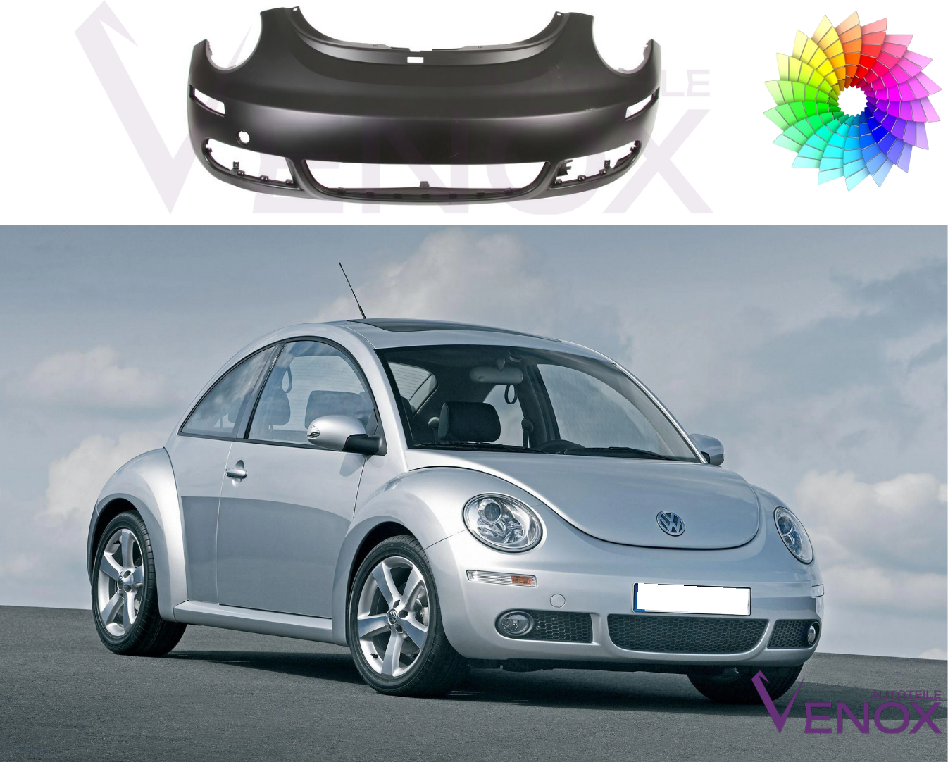 Predný nárazník VW New Beetle 05-10 ľubovoľná farba – Obrázok 2