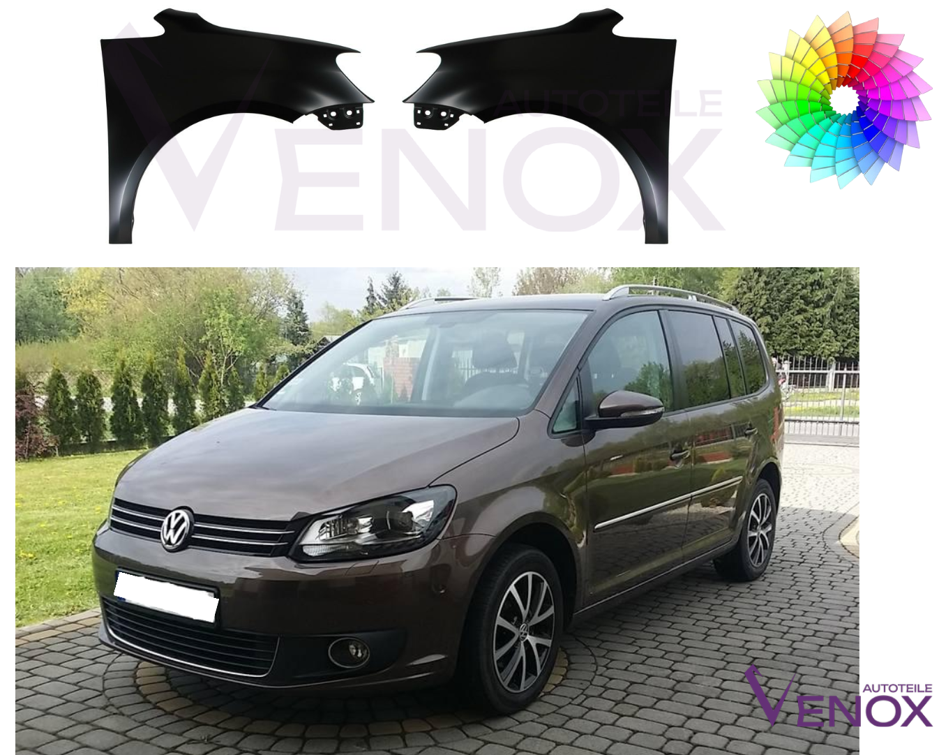 Pravé krídlo VW Touran 1T3 2010-2015 ľubovoľná farba – Obrázok 2