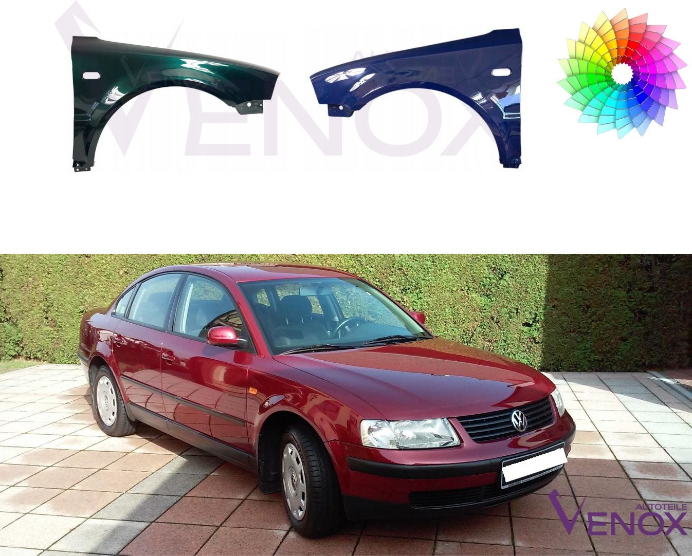 Ľavý blatník VW Passat B5 1996-2000 ľubovoľná farba – Obrázok 2