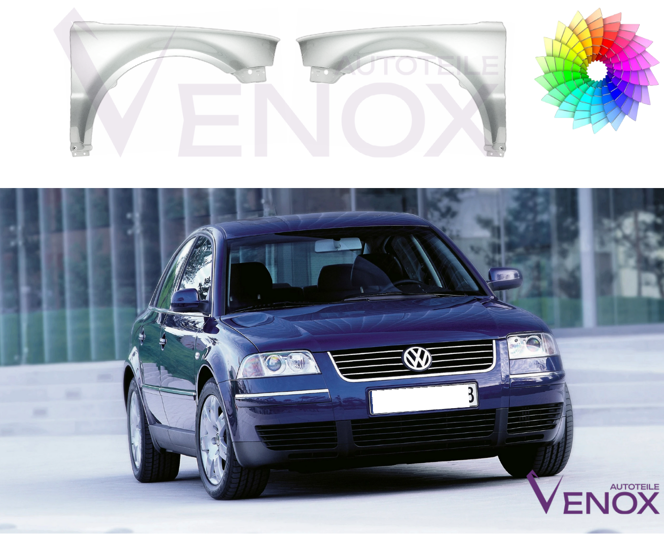 Pravé krídlo VW Passat B5 2003-2005 ľubovoľná farba – Obrázok 2