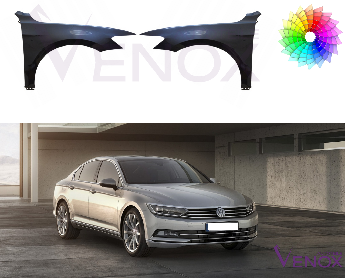 Ľavý blatník VW Passat B8 od 2014 ľubovoľná farba – Obrázok 2