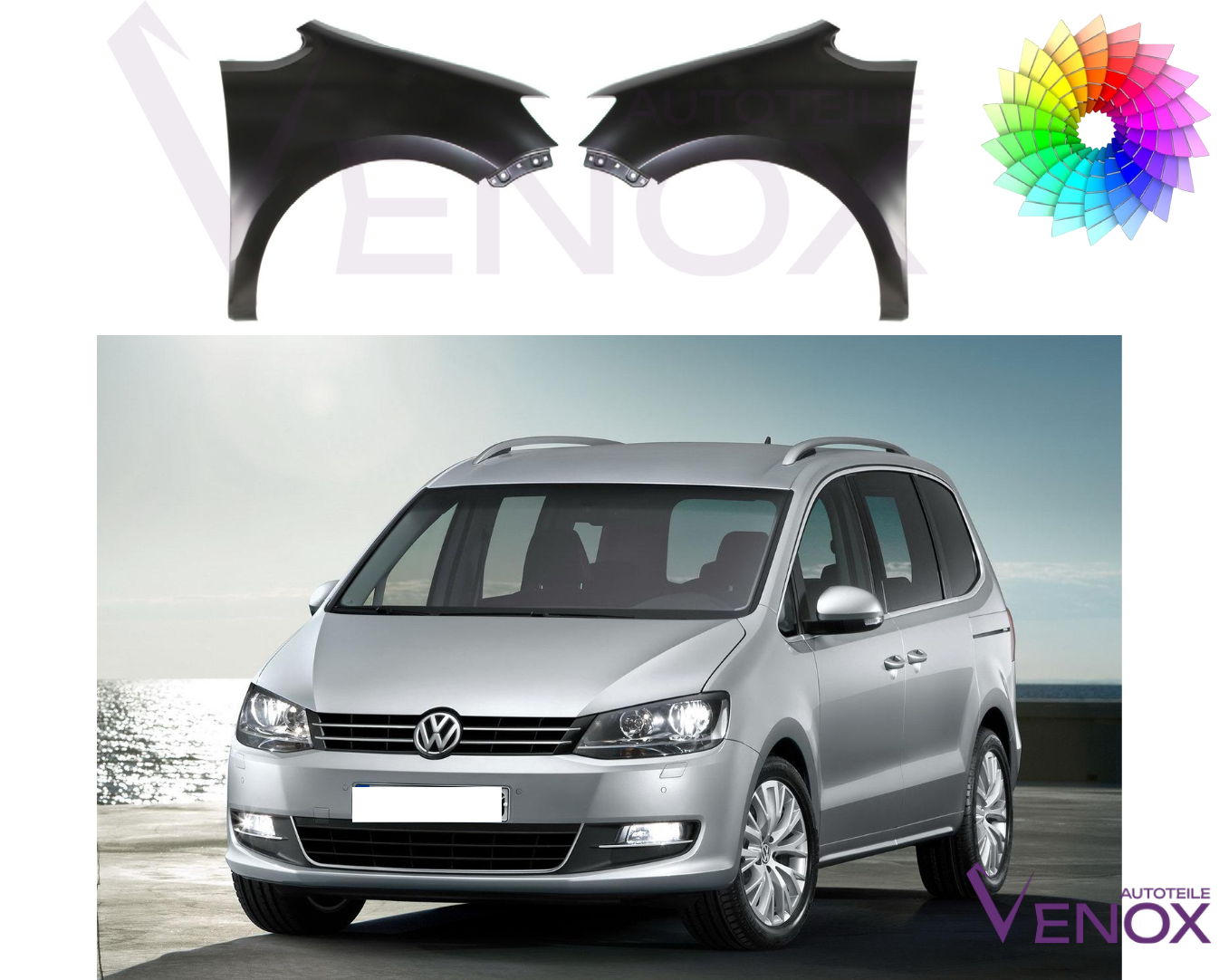 VW Sharan Alhambra 7N Pravý blatník od roku 2010 Všetky farby – Obrázok 2