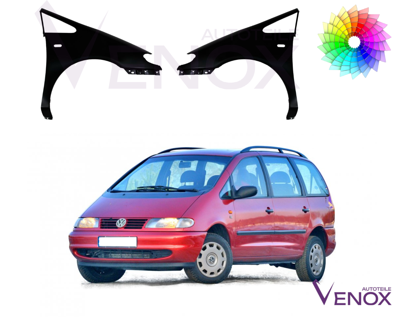 Ľavé krídlo Volkswagen Sharan, Galaxy, Alhambra 7M1 95-00 Každá farba – Obrázok 2