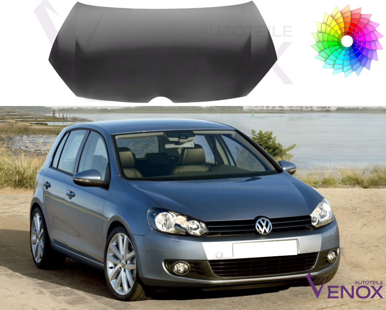 Kapota VW Golf VI 2008-2016 ľubovoľná farba – Obrázok 2