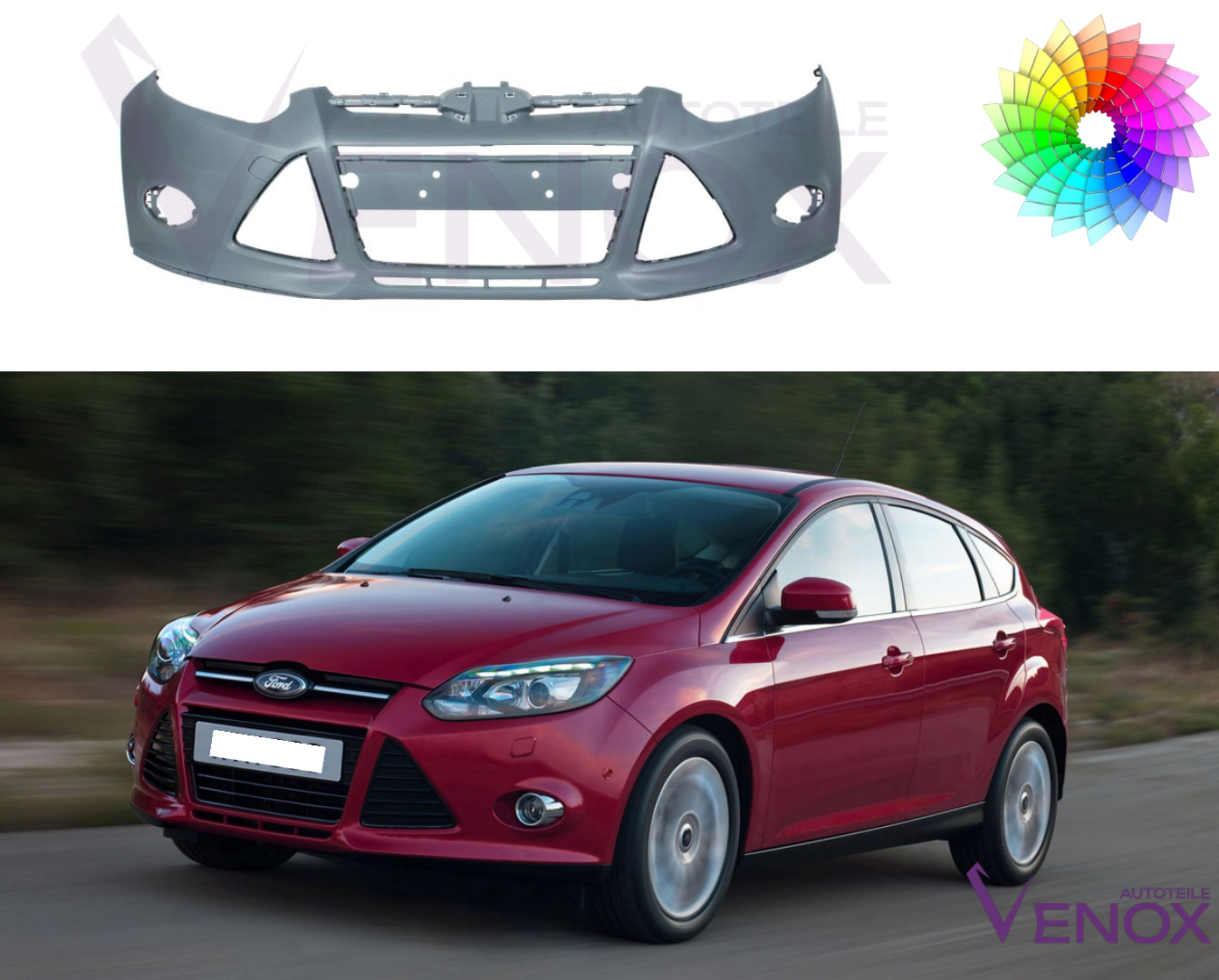Predný nárazník Ford Focus MK3 2010-2014 ľubovoľná farba – Obrázok 2