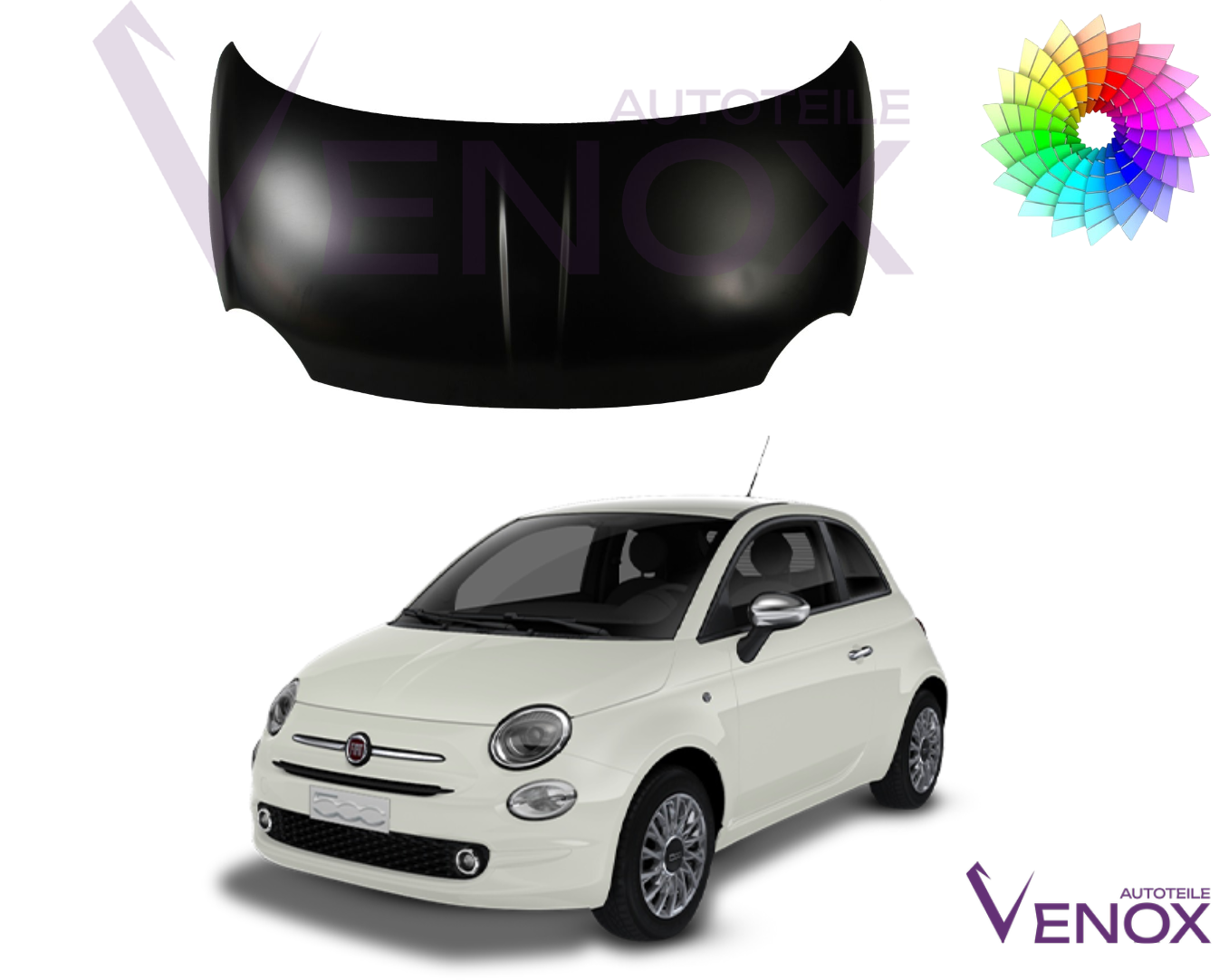 Kapota Fiat 500 312 2007-2015 ľubovoľná farba – Obrázok 2