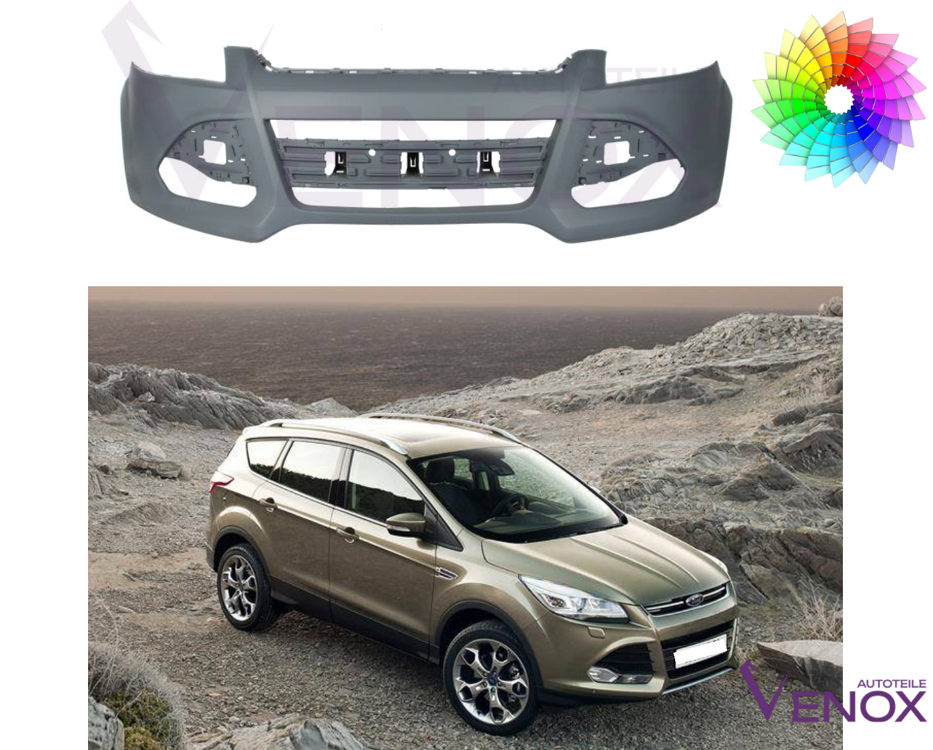 Predný nárazník Ford Kuga II 2013-2016 ľubovoľná farba – Obrázok 2