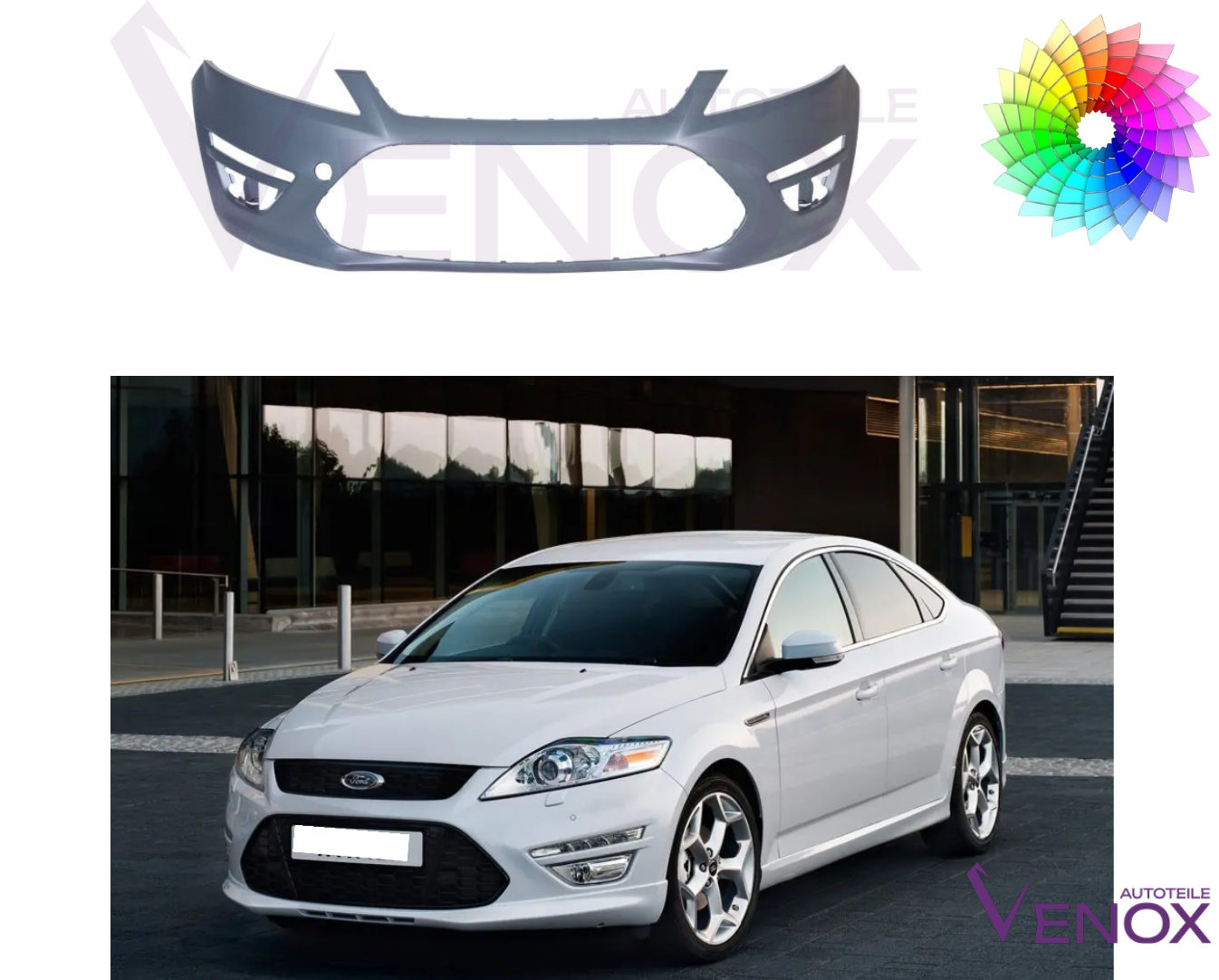 Predný nárazník Ford Mondeo Mk4 10-15 SW ľubovoľná farba – Obrázok 2