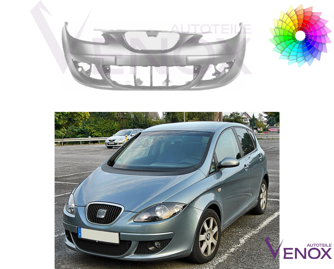 Predný nárazník Seat Altea 5P1 2004-2009 ľubovoľná farba – Obrázok 2