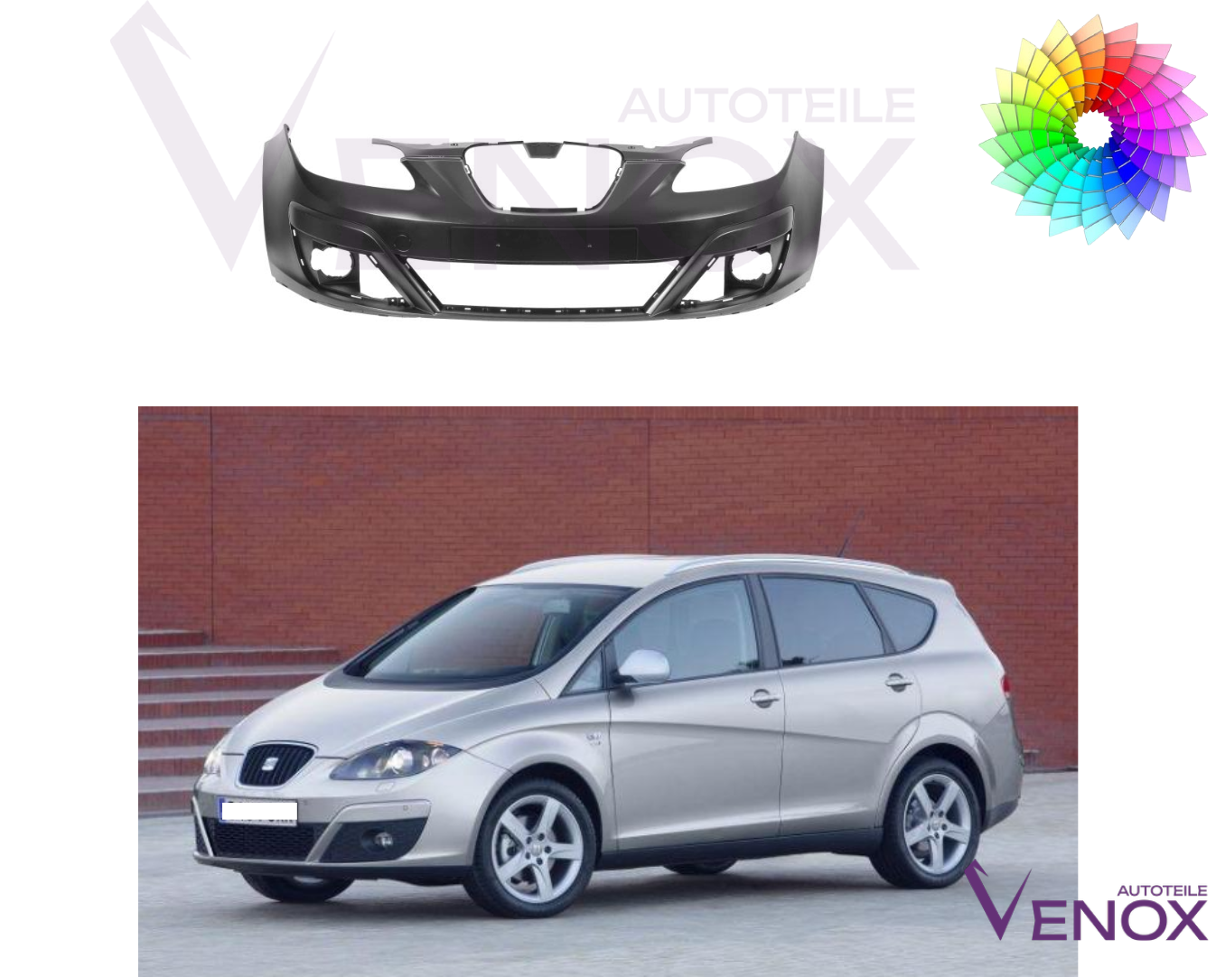 Predný nárazník Seat Altea 5P1 2009-2015 ľubovoľná farba – Obrázok 2