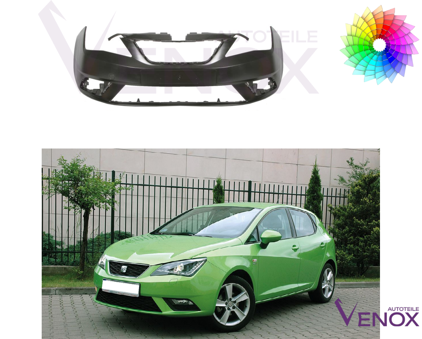 Predný nárazník Seat Ibiza 6J 12-16 ľubovoľná farba – Obrázok 2