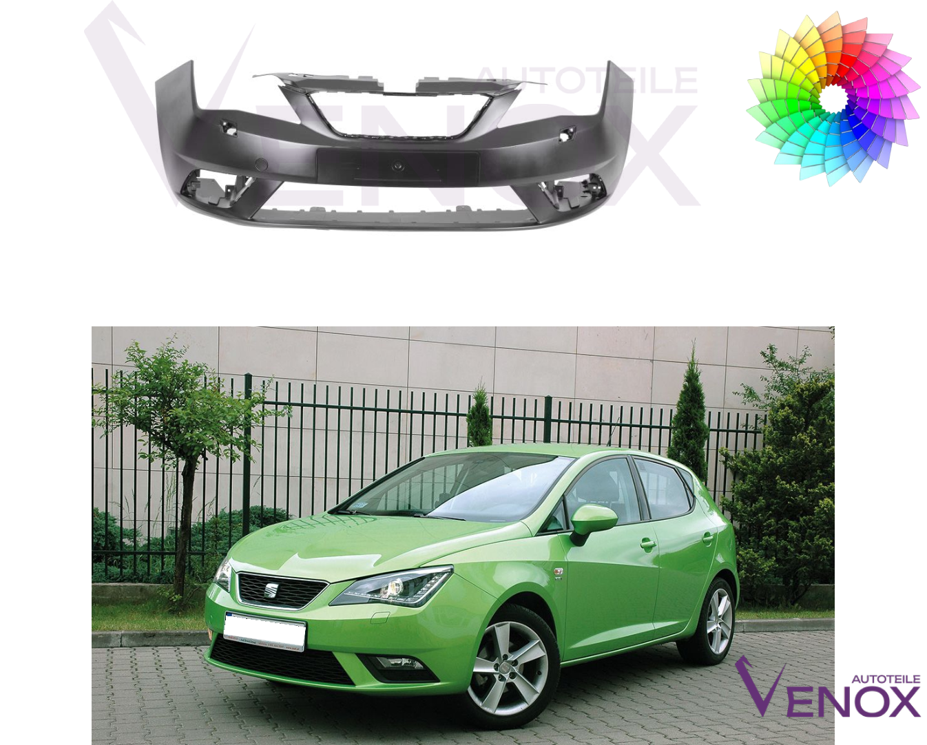 Predný nárazník Seat Ibiza 6J 12-16 SR ľubovoľná farba – Obrázok 2