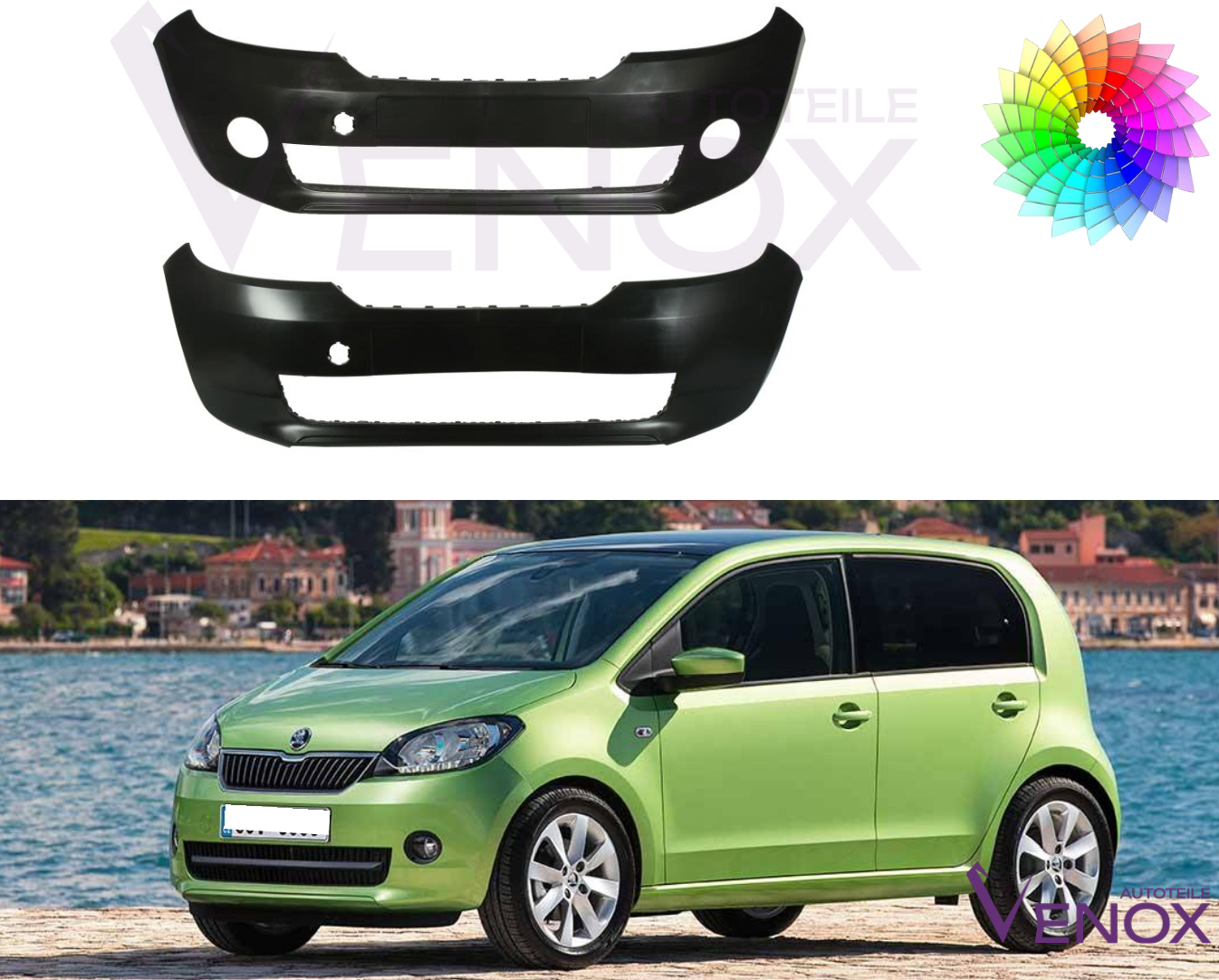 Predný nárazník Škoda Citigo 12-17 SW+- ľubovoľná farba – Obrázok 3